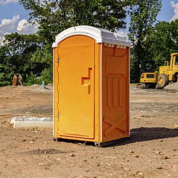 how often are the portable restrooms cleaned and serviced during a rental period in Happys Inn MT